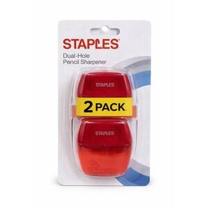 Staples‎ Manual Pencil Sharpener 2-Pack – Assorted Colors, Buyer Selectable